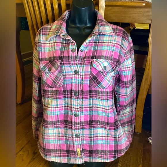 CE SCHMIDT WORKWEAR FOR WOMEN PINK QUILTED FLANNEL SHIRT JACKET SZ. M - Picture 1 of 9